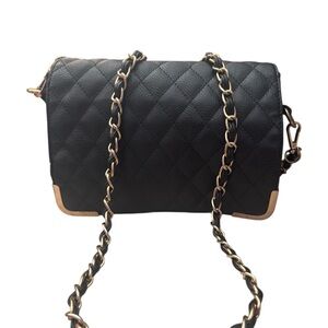 Black Quilted Chain Shoulder Bag